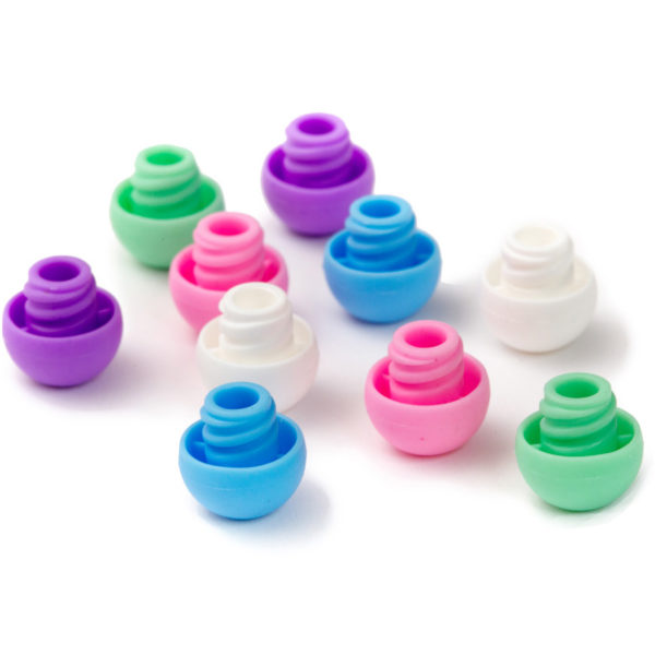 multi colored syringe caps